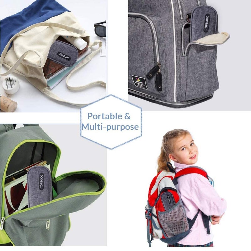 Topbooc Travel Stainless Steel Utensils Set with Case â€“ 8-Piece Reusable Flatware Kit Includes Fork, Knife, Spoon, Chopsticks, Straws, Brush & Bag â€“ Portable Cutlery for Camping, Work, Picnic (Silver) - Image 5